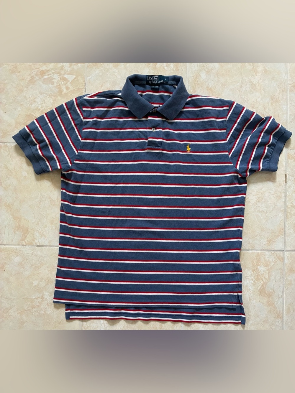 Ralph Lauren Vintage Striped Polo Sz L